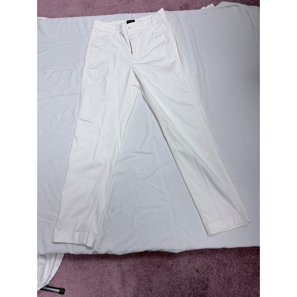 J.Crew High-Rise Girlfriend Chino Pants White Stretch Cotton Size 0 Re-Imagined